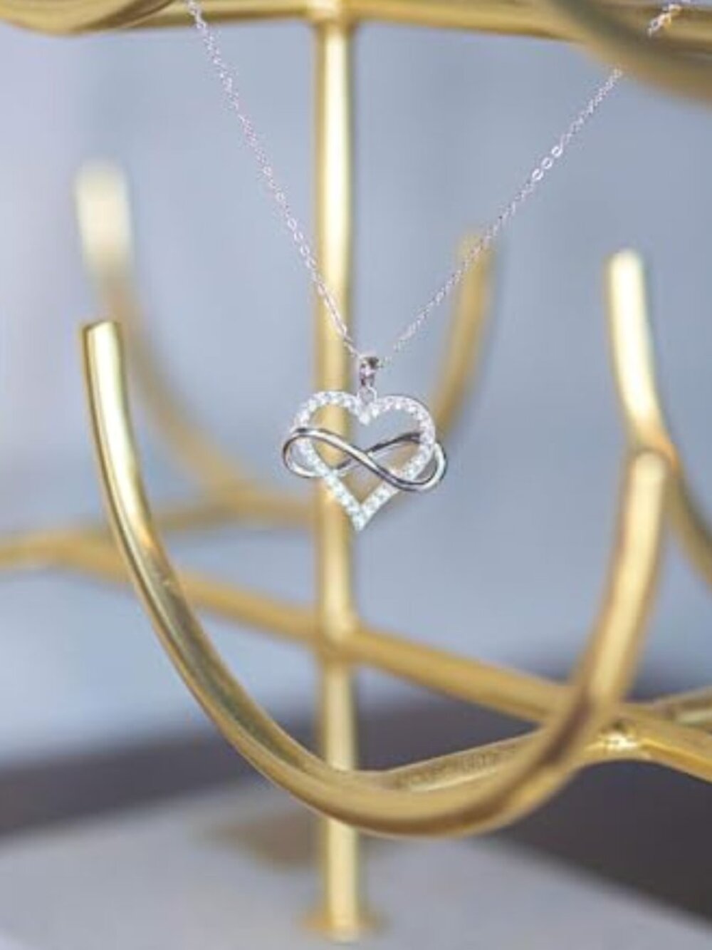 Infinity Heart Necklace for‎ Women Love Heart Pendant with Cubic - Picture 2 of 2